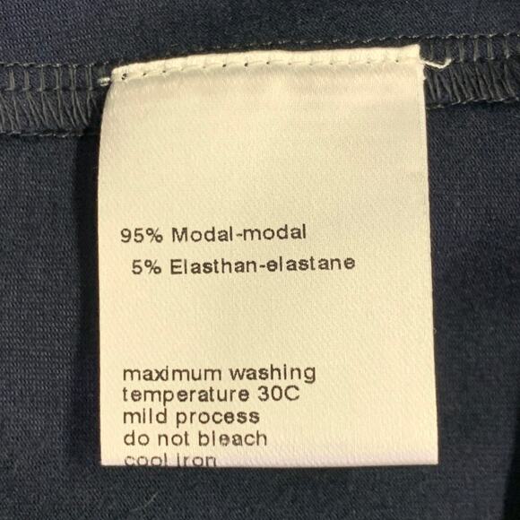 AKRIS PUNTO Size 14 Navy Modal Blend Collarless 1/4 Zip Pullover - Picture 7 of 8